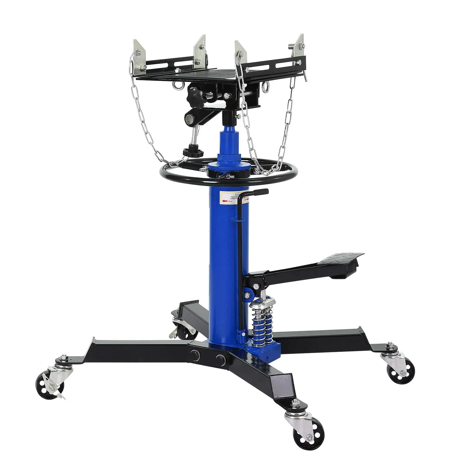 GARVEE Transmission Jack, 1322Lbs Hydraulic Telescoping Transmission Jack, 33.8"-69" High Lift Floor Jacks Stand with Foot Pedal, 360° Swivel Wheels