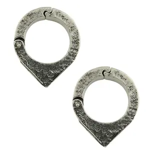 Cusp Triangle Abalone White Brass Hinged Hoop Ear Weights