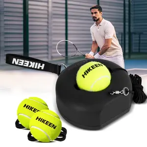 Hikeen Portable Metal Tennis Trainer Set with Rebound Ball, Heavy Duty Base Solo Practice Equipment for Adults & Kids