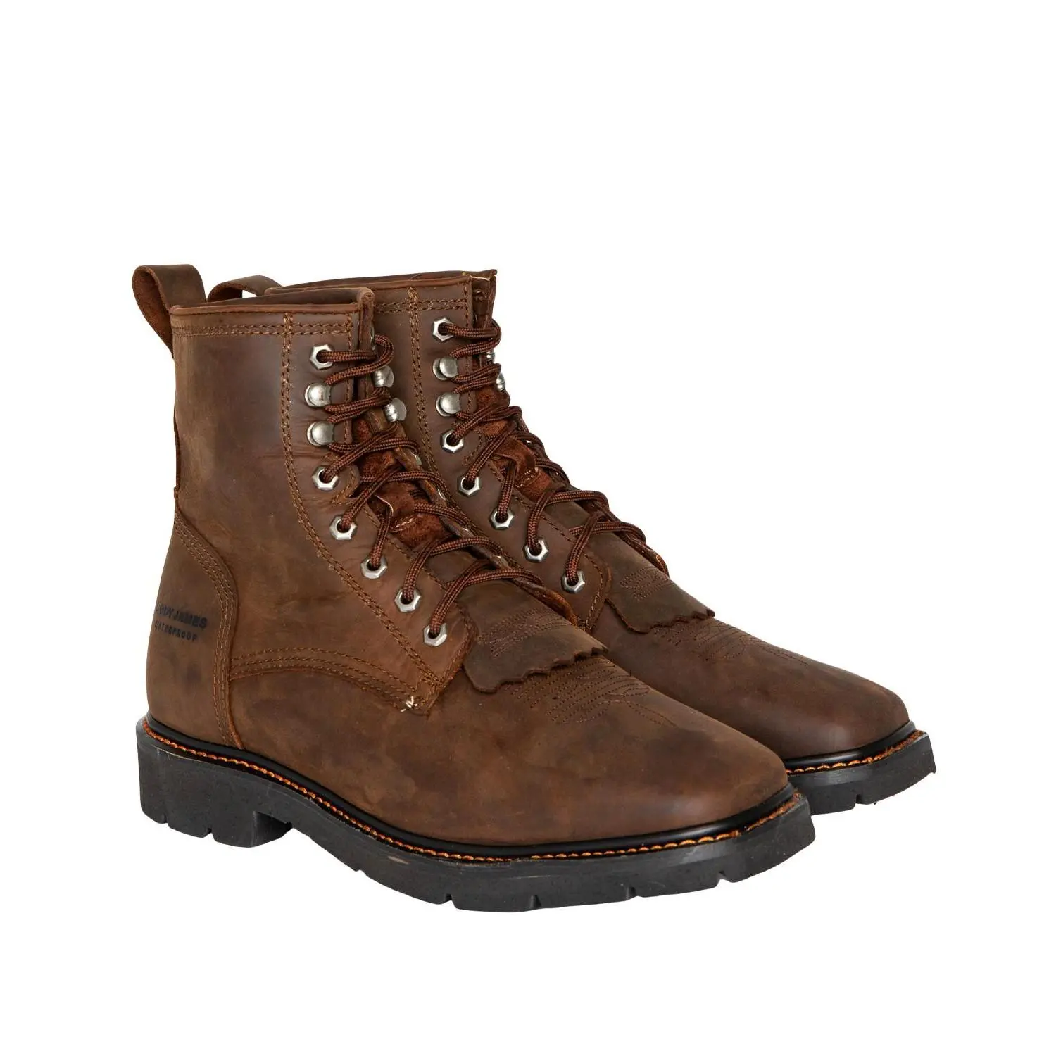 Cody James Men's 8" Mustang Waterproof Lace-Up Kiltie Work Boot Square Toe - Cwmr2