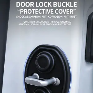 4-Piece Universal Car Door Lock Covers – Silicone Protective Caps & Pads for Door Latches and Locks (Compatible with Various Models)