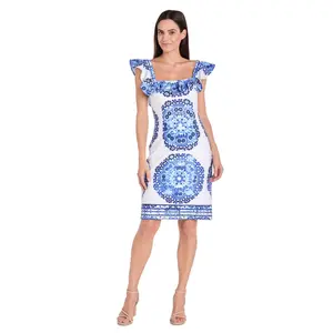 Blue Skies Ruffle Day Dress - Petite