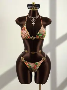 Zestiva Womens Sexy Leopard Print Bikini Set – Trendy Two-Piece Swimwear for Summer Beach Vacation | High-Fashion Animal Print Bathing Suit & Chic Resort Poolside Outfit