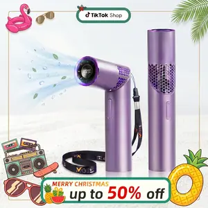 Portable Handheld Fan Rechargeable, 199-Speed Adjustable Handheld & Neck Fan with LED Display, 3000mAh USB-C Mini Personal Travel Fan for Women Office Outdoor