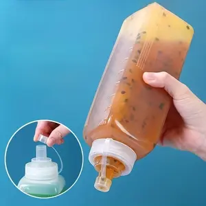 1PC Pointed Mouth Squeeze Bottle Food Grade Sauce Bottle, Ketchup Honey Condiment Dispenser for Kitchen Restaurant 800ML 1000ML