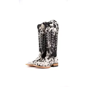 Charlotte Tall Cowhide Square Toe Cowgirl Boot Size 6 Box TW13