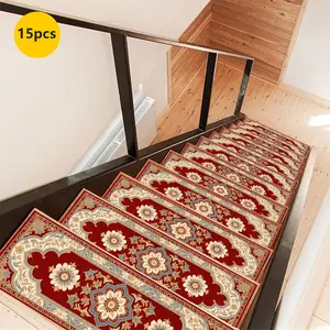 Non-Slip Stair Carpet, Step Protection Carpet, Decorative Bordered Stair Mat, Home Decorative Rug for Home Decoration & Bedroom Accessories - Suitable for Indoor, Outdoor Stairs & Multiple Scenarios