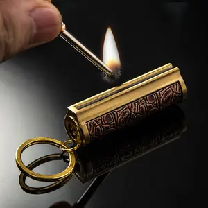 Match Lighter, Creative Keychain Lighter, Vintage Men's Kerosene Lighter, Portable Cigarette Lighter, Suitable for Men's Gifts (excluding Kerosene)