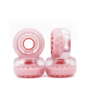 80A Indoor/Outdoor | 2.44" (62 MM) | Transparent Pink Wheels Set