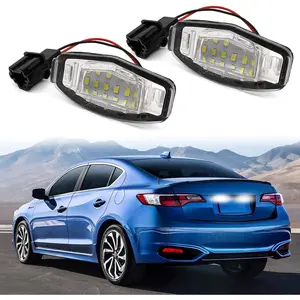 2 Pcs LED License Plate Light Lamp Tag Lights Compatible with Honda MDX TSX TL ILX RDX RL Accord Odyssey Civic Sedan Pilot Rear Tag Lights, Powered by 18-SMD 6000K White