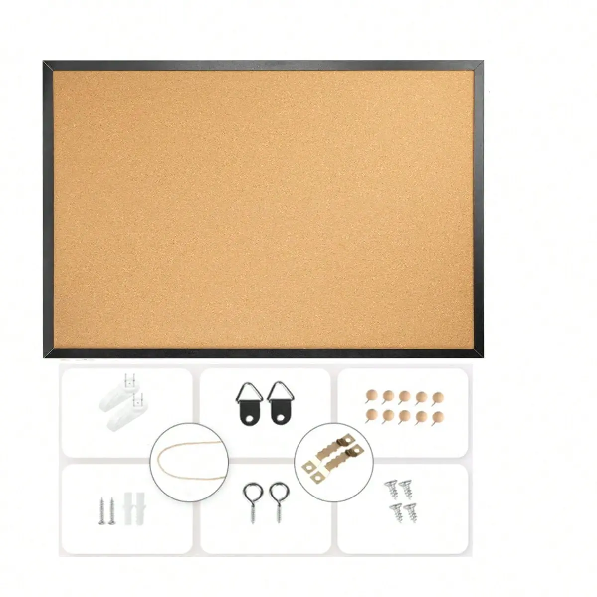 16x12 Inch Oak Frame Cork Board, Vision Planning Board, Wooden Pinboard, Wall Mounted Storage Rack Office Accessories for School Home Office