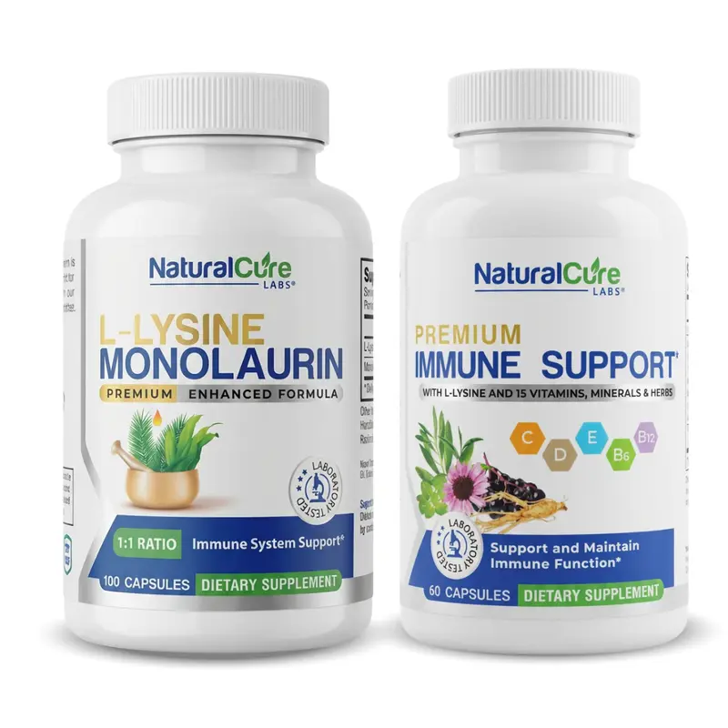 L-Lysine with Monolaurin & Premium Immune Support Bundle - Complete Daily Support for Immunity and Wellness