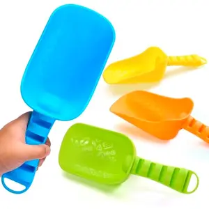 Sloosh Beach Sand Shovels for Kids - 4 Packs Shovels Colorful Scoops Travel Sand Toys for Toddlers Kids Outdoor Digging Play, Heavy Duty Plastic Garden Planting Shovels Spades Sets Sandbox Toys