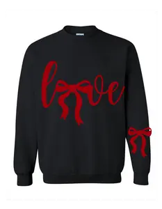 Love with cute Bow on the sleeve Sweatshirt