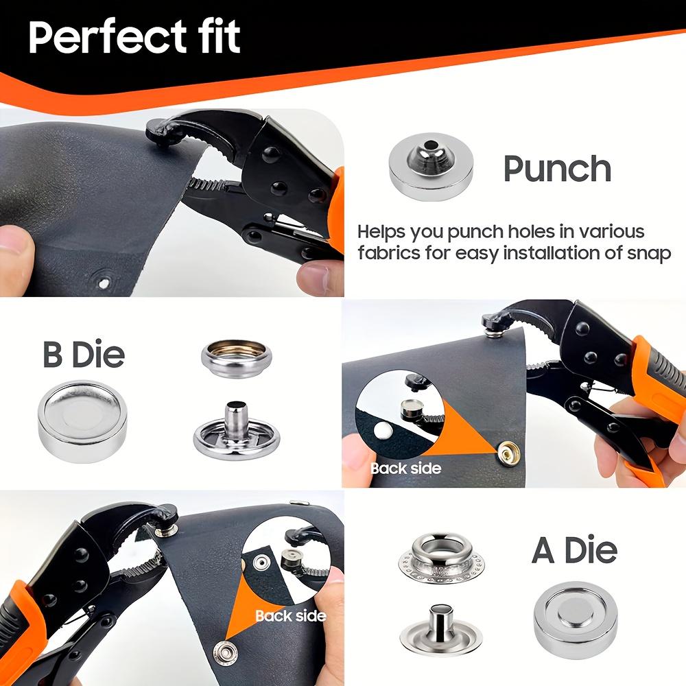 Heavy Duty Snap Fastener Tool, Snap Setter Tool with 100 Sets 4 Color Boat Cover Snaps, Snap Repair Kit, Repairing Boat Covers, Canvas, Fabric, Tarps