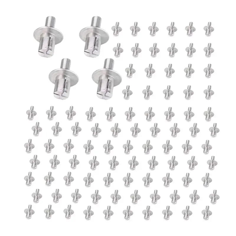 50/150PCS Hammer Drive Rivets, Round Head Aluminum Rivets, Self-Piercing Push-In Rivet Fasteners for Home Repair, Mechanical Equipment & Electronics