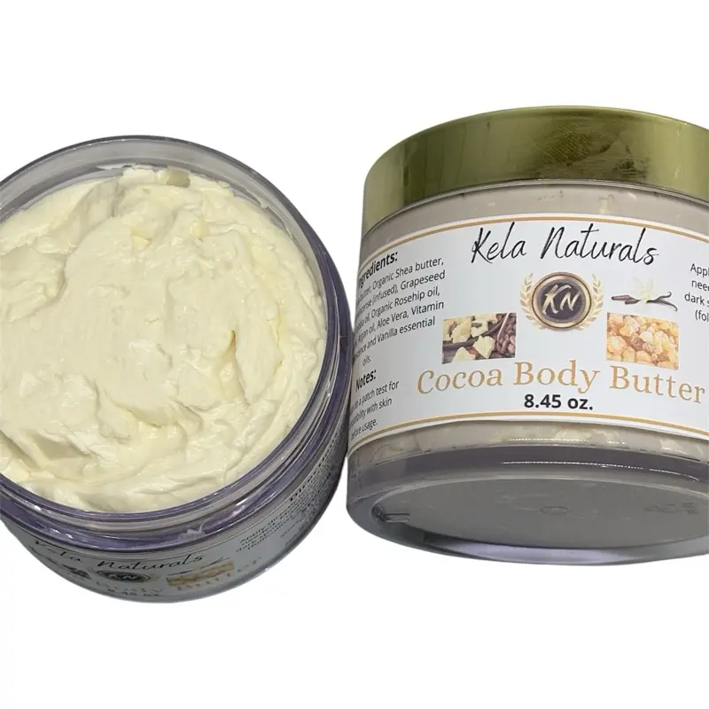 KN Cocoa Body Butter - vanilla Frankincense  with Turmeric, Carrot Oil & Aloe Vera to Hydrate, Fade Hyperpigmentation & Promote Soft, Glowing Skin for Selfcare
