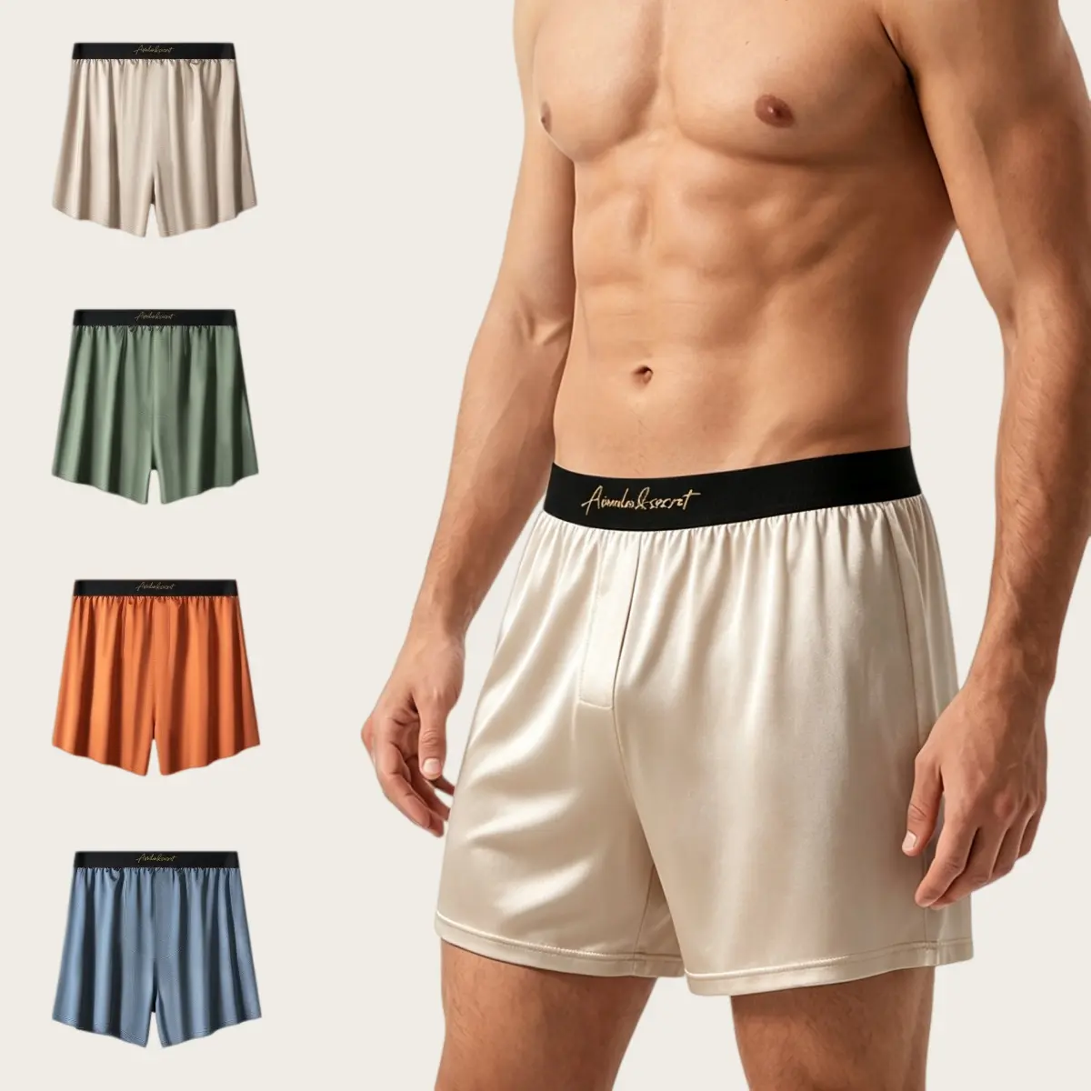 Men's 2-in-1 Baggy Oversize Sleep Shorts Underwear, 4-Pack Bacteriostatic Menswear Nightwear, Loose Fit Breathable Pajamas Bottoms for Sleeping, Bacteriostatic Men's Pajamas Bottoms, Pyjama Bottoms