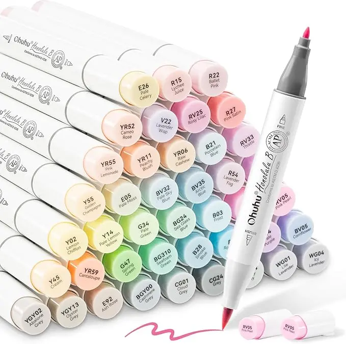 Ohuhu Honolulu 48-Color Alcohol Markers
