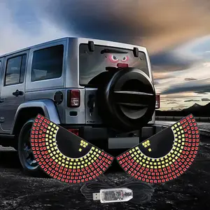 Devil‘s Eyes LED Light,Warning Strobe Lights Vehicle Signal Lights,Matrix Panel Light,USB Plug-in Decorations for Car Windshield