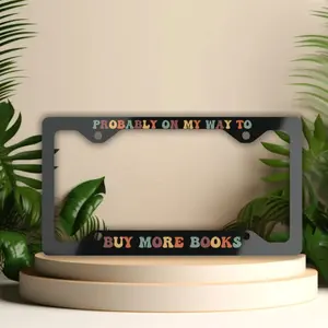 Book Lover License Plate Frame: Funny Bookish Car Accessories