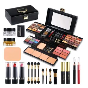 Professional Makeup Kit for Women Full Kit with Mirror 58 Colors All in One Make up Gift Set for Girls Included Eyeshadow,Compact Powder,Blusher,Lipstick,Eyebrow Pencil,Gitter Gel,Eyeliner,Mascara