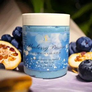 Blueberry Passion Fruit | Foaming Sugar Scrub | Body Care | Exfoliating | Hydrating Exfoliate Skincare Comfort Skin Repair Moisturizer