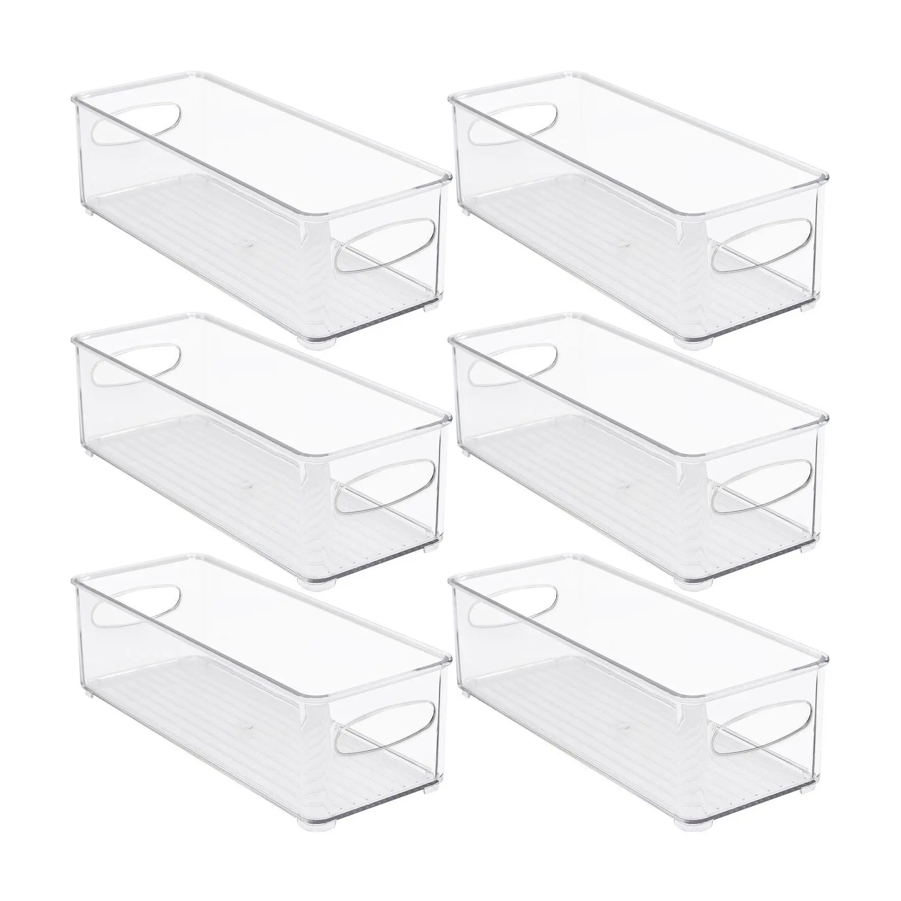 Sorbus Stackable Plastic Storage Bins - Narrow Pack of 6 Sorbus Stackable Plastic Storage Bins - Narrow Pack of 6