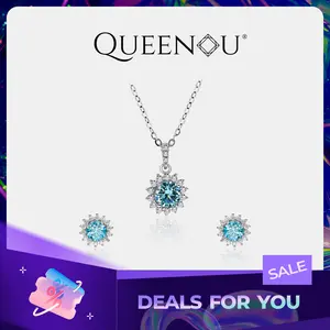 【798】"Springtime Symphony" Sunburst Synthetic Moissanite Colorful Floral Set