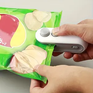 Small Home Snack Sealing Machine, Plastic Bag Sealer, Mini Heat Seal Gun, Hand Press Sealing Machine, USB Charging Cable Included