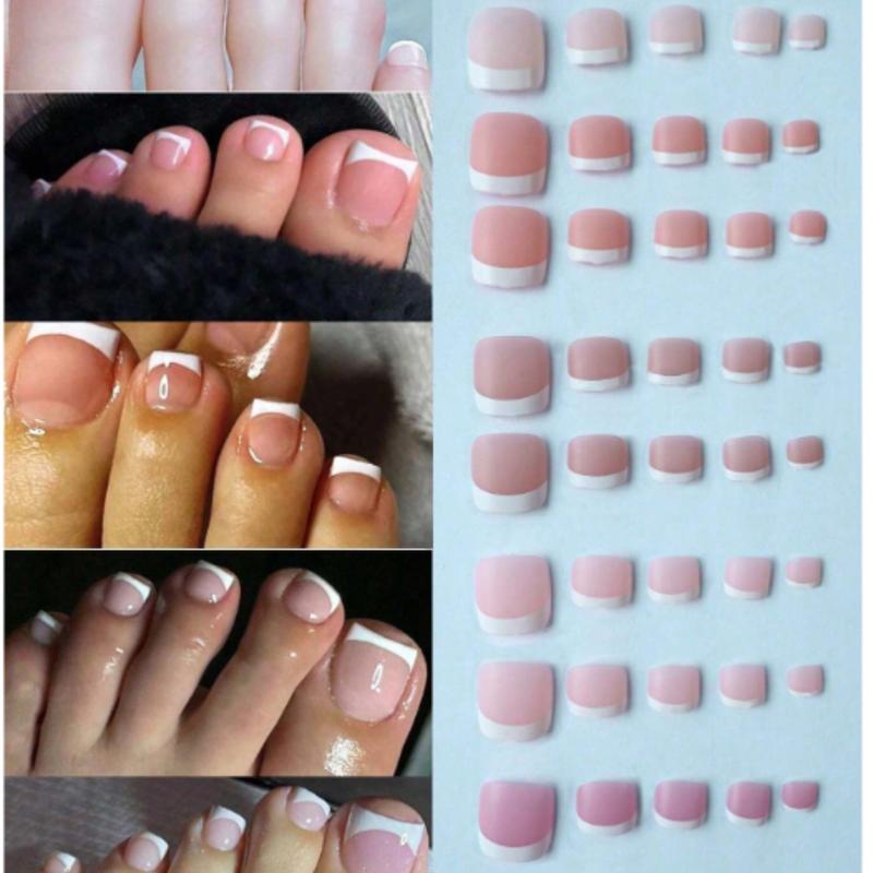 Elevate Your Style With 5 Style (150pcs) ,Light Apricot, Coral Powder, Light Coffee, Light Pink, Light Purple Short Square Shaped Matte Fashionable Wearable False Finger Toenail Nails