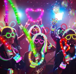 Neon Glow in The Dark colorful Light Birthday Any Occasion Party Decorations Balloons Garland Streamers Supplies Decoration Kit 104 Pieces Luminous