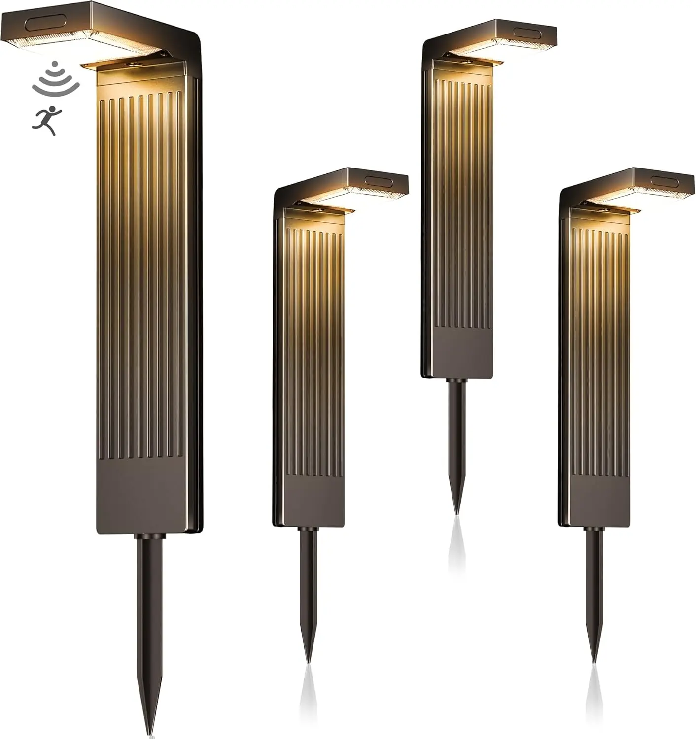 Solar Pathway Lights Outdoor 4Pack, 400LM Motion Sensor Walkway Lights with Warm/Cool White, 12H Lasting, IP65  Solar  Landscape Lighting for Garden, Yard