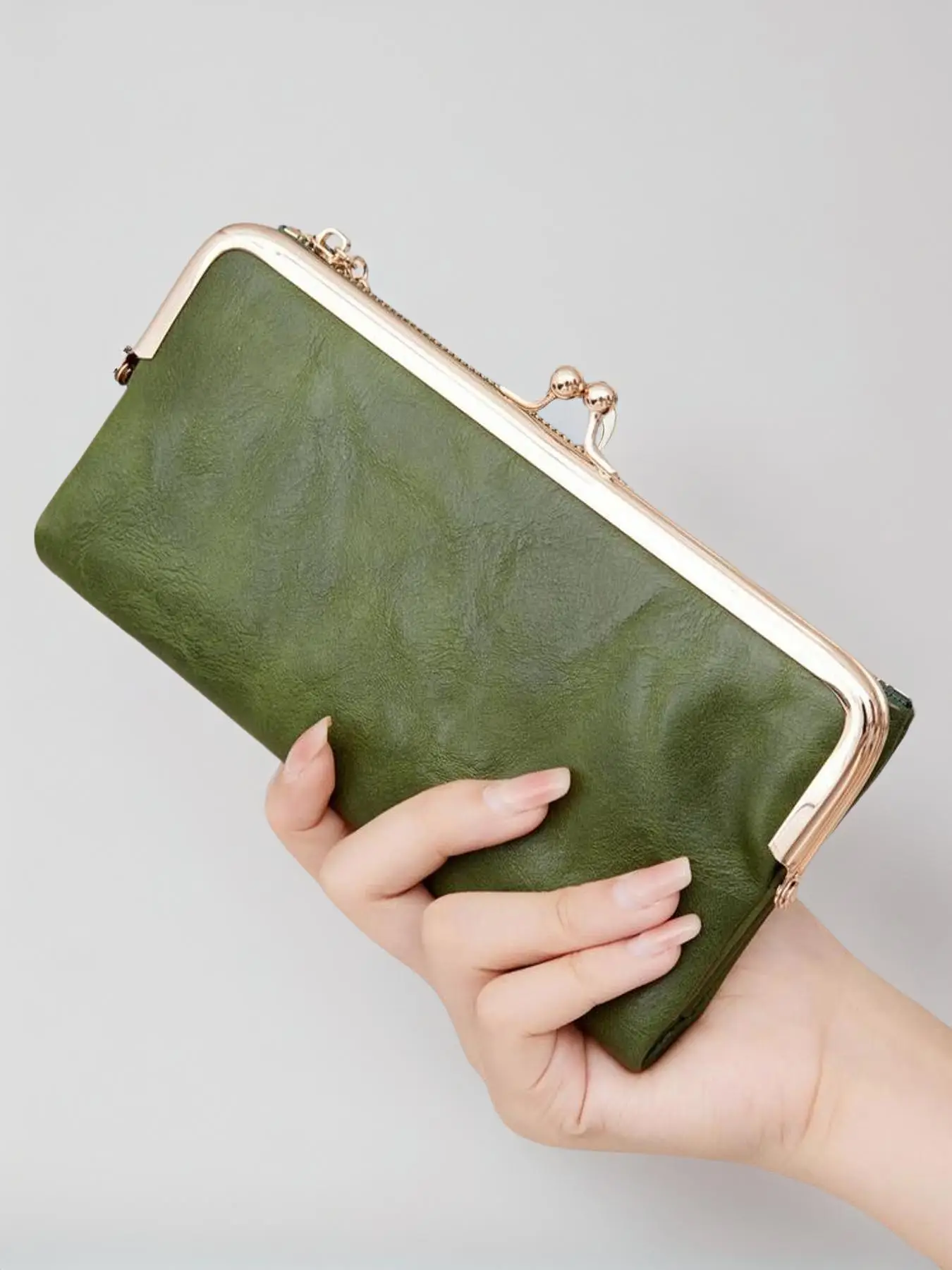 Women's Summer 2024 Long Wallet, Vintage Multifunctional Coin Purse with Kiss-lock, 2024 Casual Trendy Versatile High-quality Purse for Daily Use, Sim