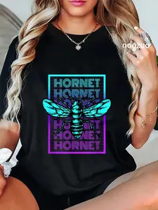 100% Cotton Unisex Hornet Insect Vintage Retro Hornet T-Shirt Casual Top