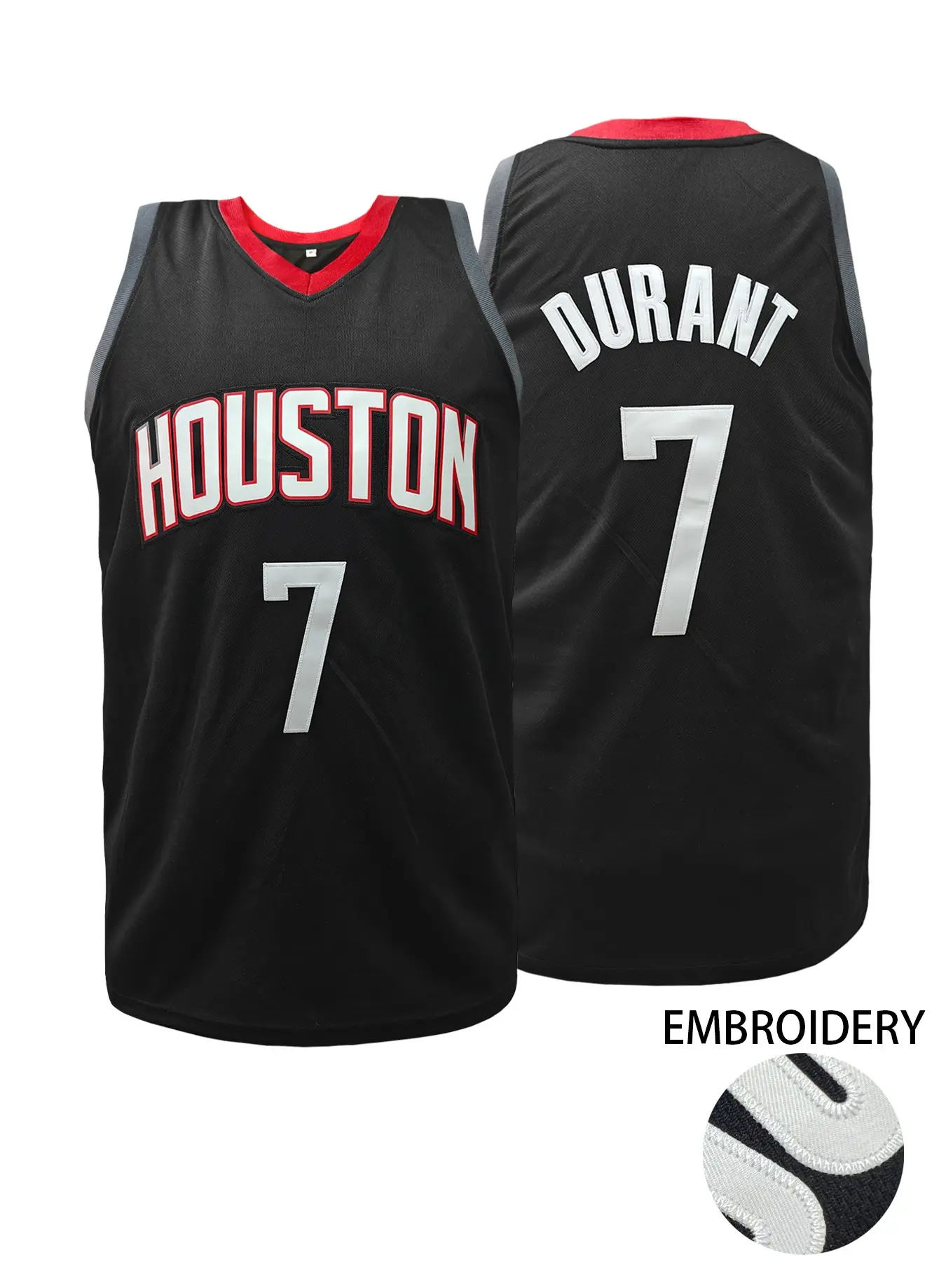 Men's Houston Retro #7 Embroidered Basketball Jersey, Vintage Red Throwback Mesh Breathable Sports Jersey, Classic 90s Style Basketball Shirt for Game Day, Casual Wear & Gifts, Jersey Top, Breathable Athletic Top, Casual Sporty Top