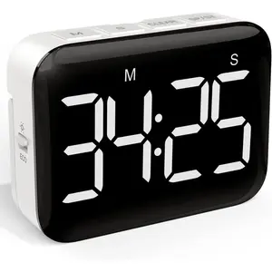 3C9--MPP037   Magnetic Kitchen Timer for Cooking with Count Up Countdown, Digital Timer Battery Powered with Large Display, 2 Brightness and Volume Levels for Classroom, Teacher, Kids