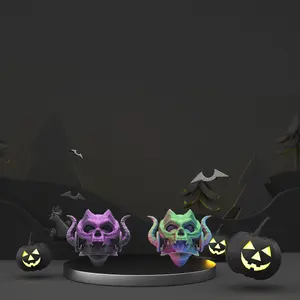 3D Printed Skull Mask Statue Figurine & Wall Hanging Decor, Perfect for Halloween & Christmas Decoration, Indoor Tabletop Display