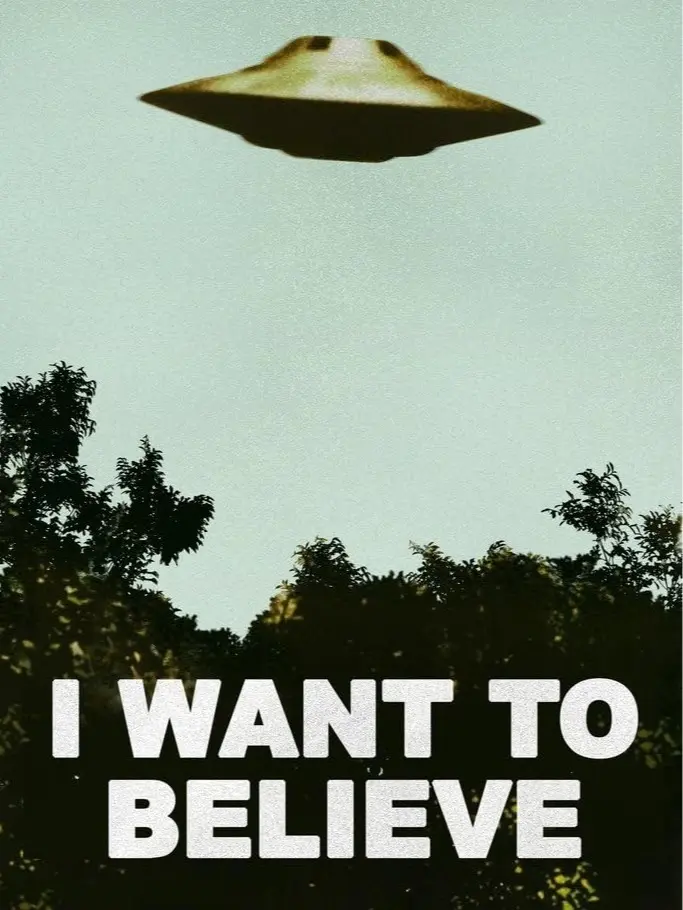 I Want to Believe Poster 90s Room Decor UFO Alien SciFi Fantasy Horror Cool Wall Art Print Poster