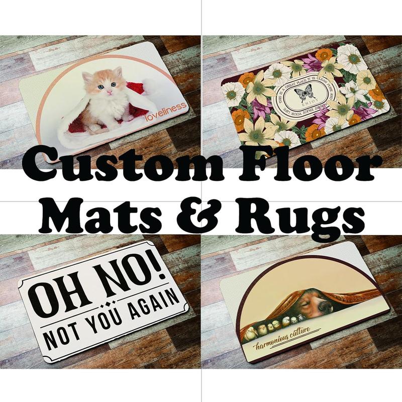 PERSONALIZED Doormat - 3 Size Avaliable - Custom Front Door Welcome Doormat - Support Pictures or Text - Gift Idea for Housewarming New Year Thanksgiving Day - 40cm*60cm