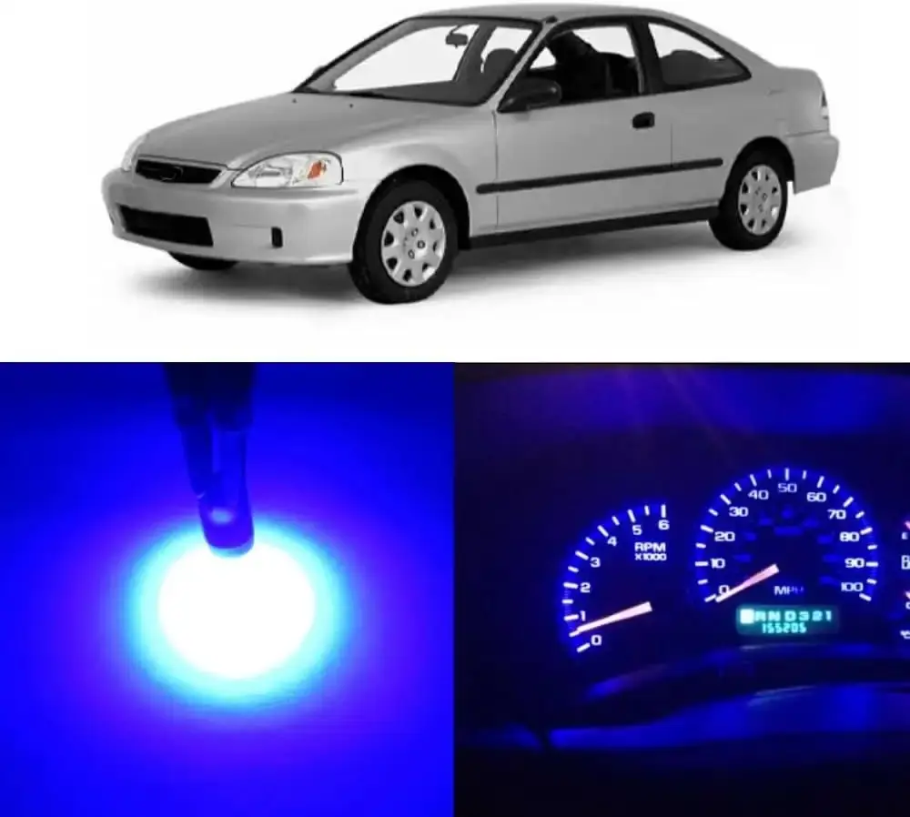 Blue Instrument Cluster Dash Speedometer Gauge Led Light Kit Fits 1992-2000 Honda Civic EG EX EK EJ SRS DX LX SI HX Civic Del Sol, Pack of 23