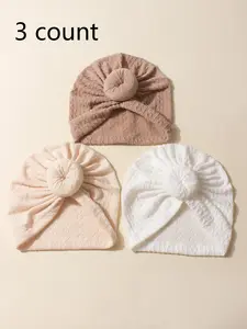 Solid Color Twist Design Baby Hat, Cute Newborn Infant Beanie Hat, Soft Comfortable Baby Hat for Daily Wear, Baby Accessories, Hat Set, Beanies