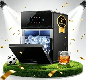 <Gifts for Dad>ecozy 2" Clear Ice Ball Maker with CrystalFlux Technology, 4 pcs in 40 Mins, 144 pcs/Day, Enhanced Insulation, Self-Cleaning, Automatic Water Supply, Sphere Ice Maker for Whiskey summerwins