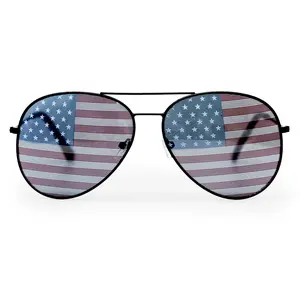 Patriot Eyes – Aviator Sunglasses With USA Flag Lenses Effortlessly Cool Bold Red White Blue