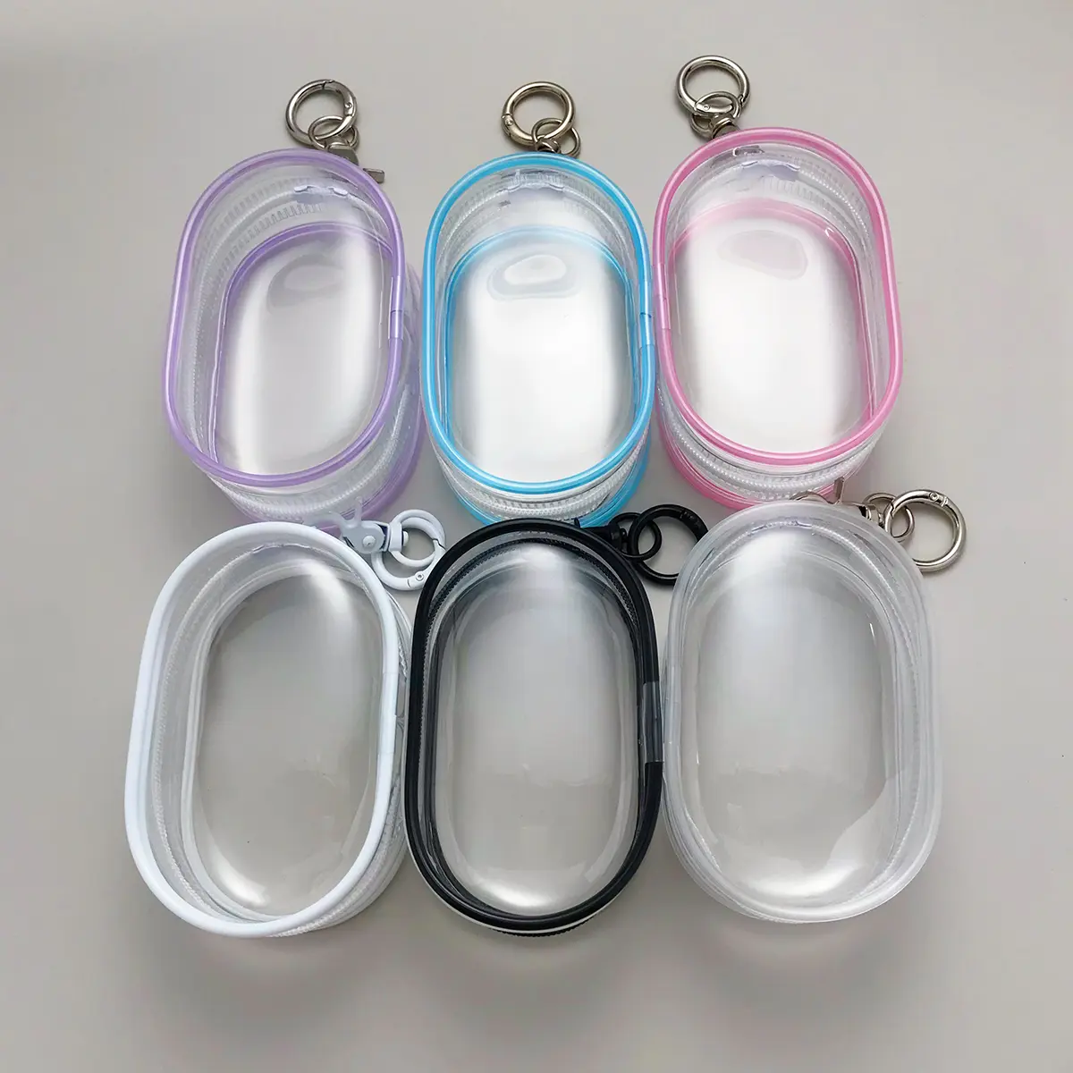 Colorful Thicken Transparent PVC Mystery Box Keychain Jewelry Organizer Storage Cute Doll Bag Organization Dustproof Case N849