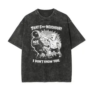 My Neighbor Anti ICE Oversized Unisex Batik Cotton Streetwear Shirt