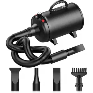 -Hair-Dryer, 5.2HP/ 3800W High Velocity Pet Blow Dryer with Heater for , Speed Temperature Adjustable  Blower  Dryer with 4 Nozzles