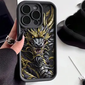 Dragon Pattern Phone Case, Anti-fall Phone Protector Cover, Shockproof Phone Protective Case Compatible with iPhone 15 14 13 12 11 Series