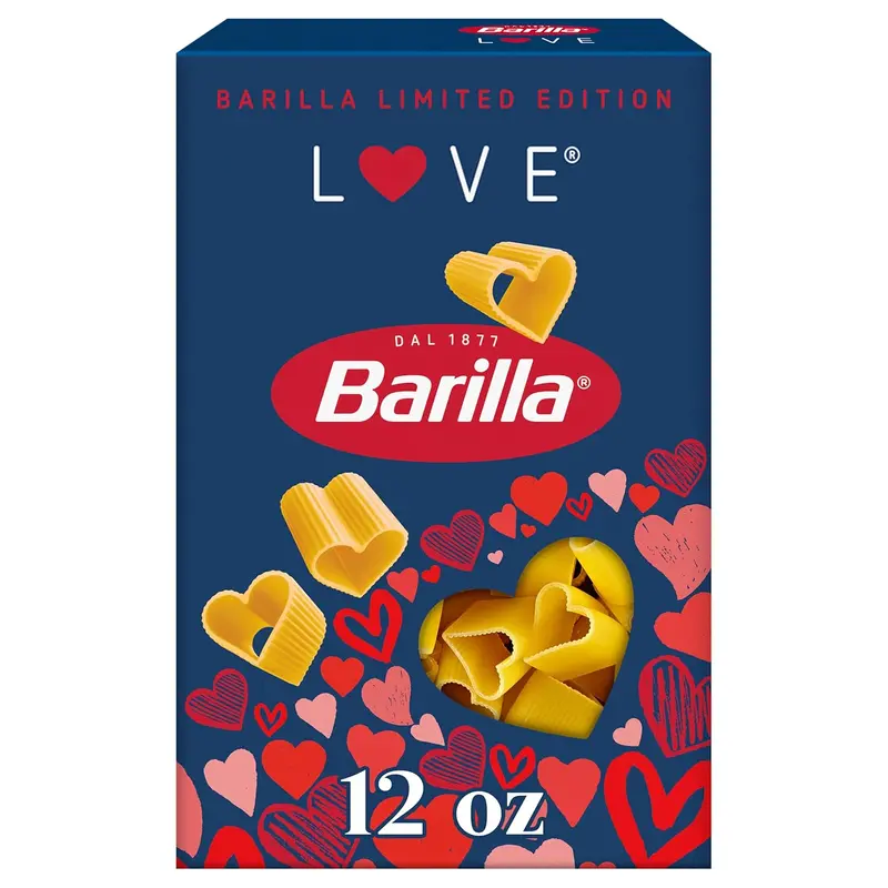 Limited Edition Love Pasta, Non-GMO Heart Shaped Pasta Made with Durum Wheat Semolina - Kosher Certified, 12 oz. Box
