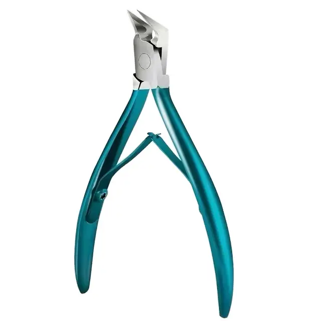 Nail Clipper - Model with Blue Handle and Silver Clip, Ideal for Nail Care and Clipping Stainless Steel